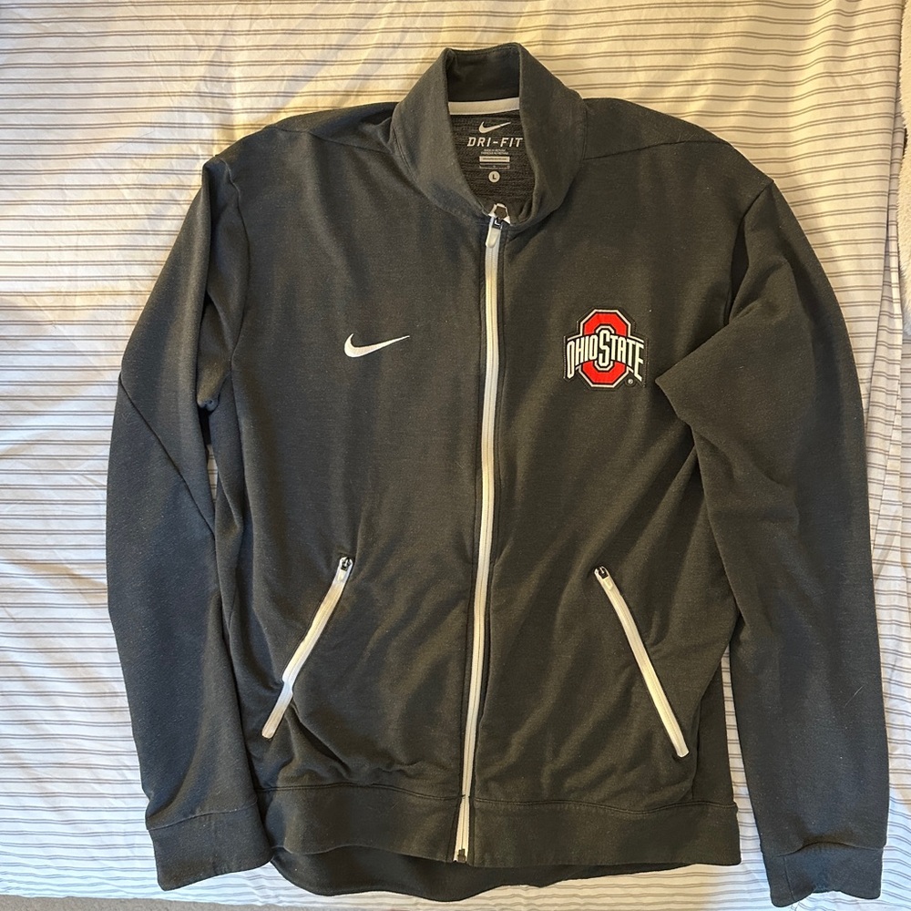 Nike Gray Ohio State Knit Dri-Fit Jacket